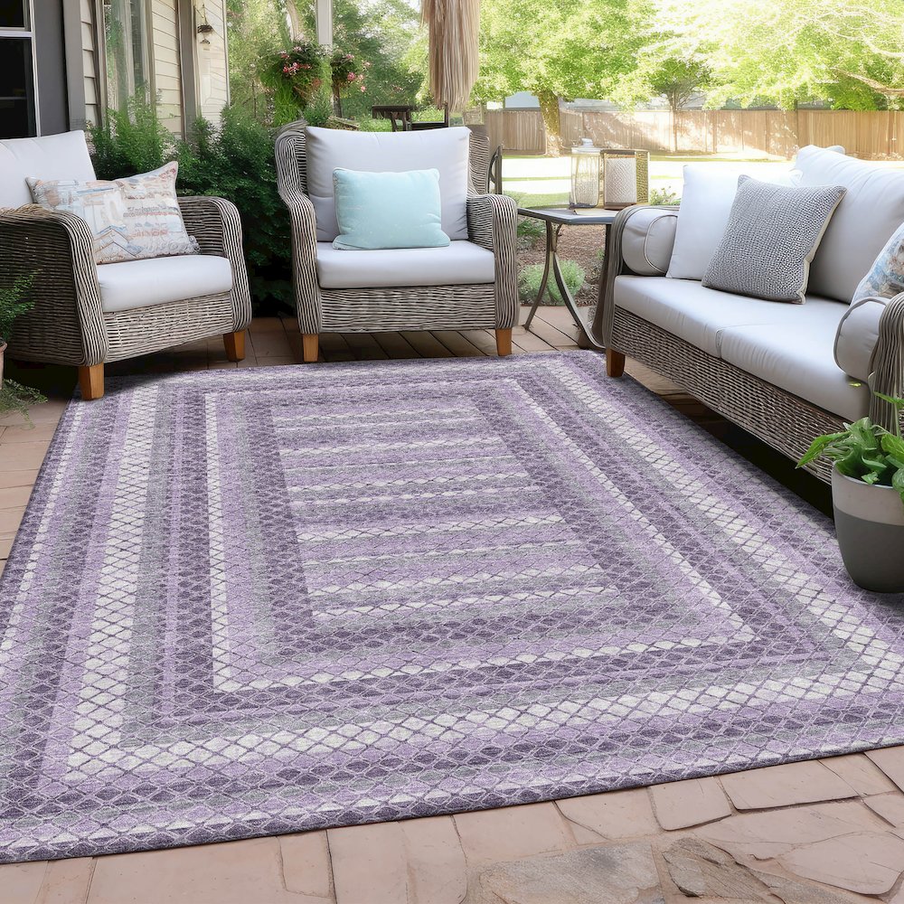 Machine Washable Indoor/Outdoor Chantille Lavender 10' x 14' Rug