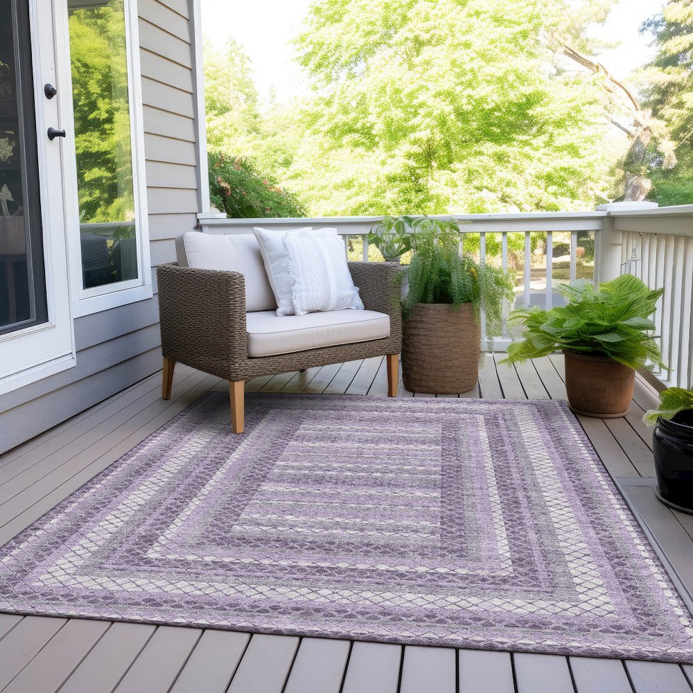 Machine Washable Indoor/Outdoor Chantille Lavender 10' x 14' Rug