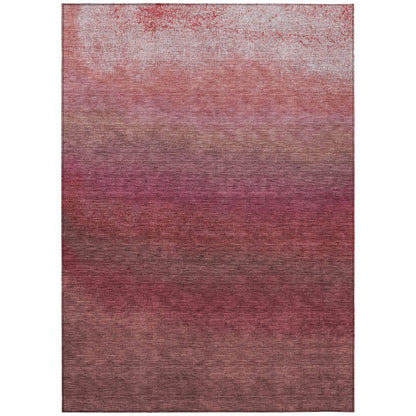 Machine Washable Indoor/Outdoor Chantille Red 10' x 14' Rug