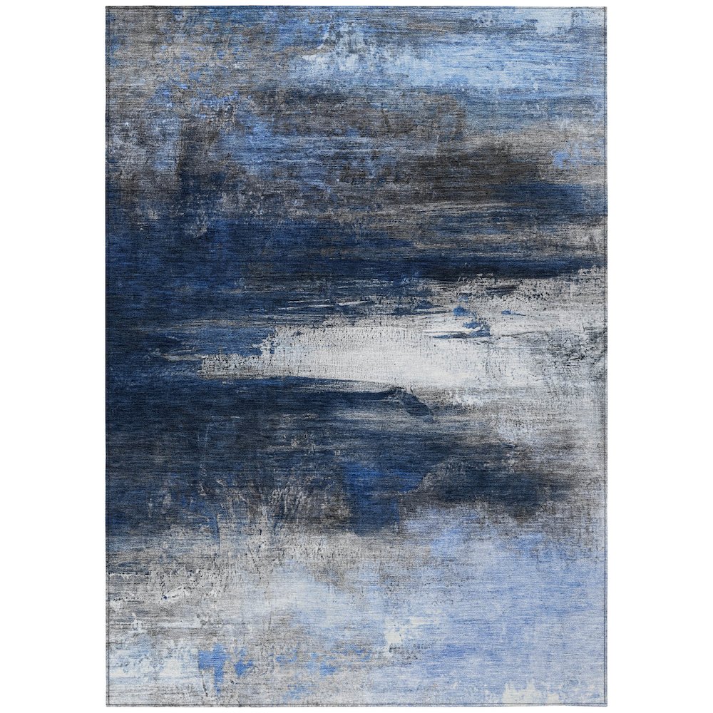 Machine Washable Indoor/Outdoor Chantille ACN2016 Navy 10' x 14' Rug