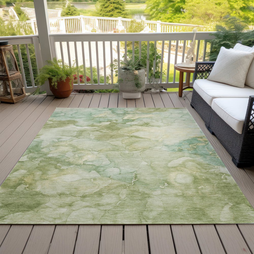 Machine Washable Indoor/Outdoor Chantille ACN2018 Aloe 10' x 14' Rug