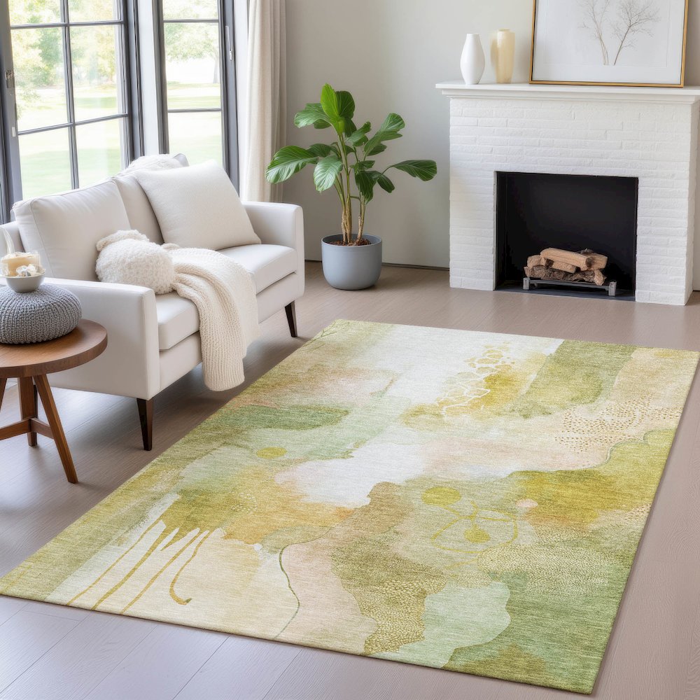 Machine Washable Indoor/Outdoor Chantille ACN2019 Fern 10' x 14' Rug