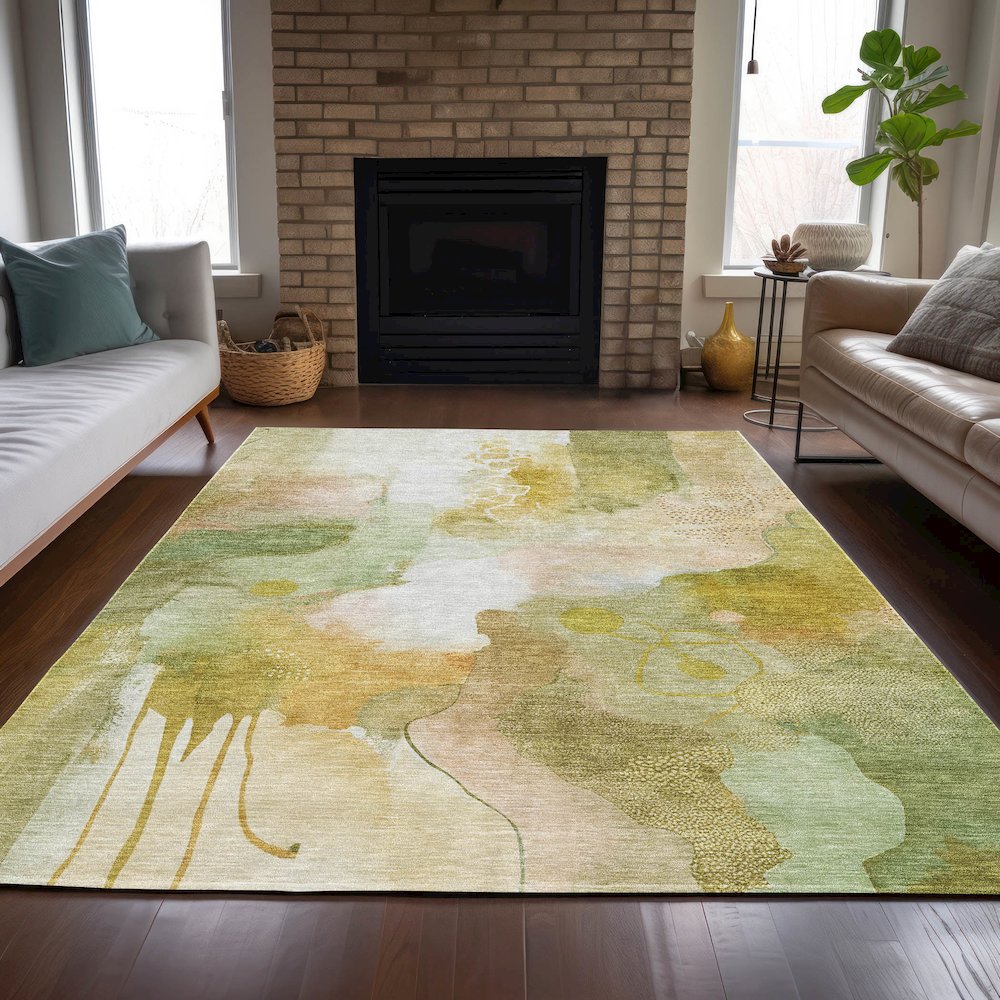 Machine Washable Indoor/Outdoor Chantille ACN2019 Fern 10' x 14' Rug
