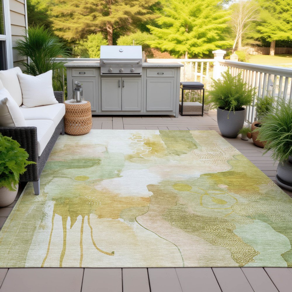 Machine Washable Indoor/Outdoor Chantille ACN2019 Fern 10' x 14' Rug