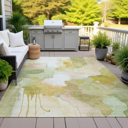 Machine Washable Indoor/Outdoor Chantille ACN2019 Fern 10' x 14' Rug