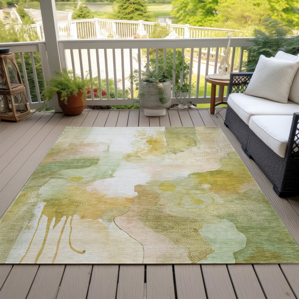 Machine Washable Indoor/Outdoor Chantille ACN2019 Fern 10' x 14' Rug