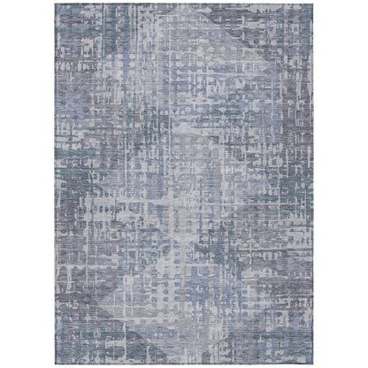 Machine Washable Indoor/Outdoor Chantille ACN2026 Blue 10' x 14' Rug
