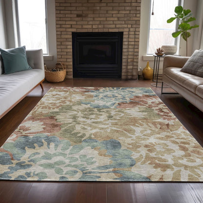 Machine Washable Indoor/Outdoor Chantille ACN2028 Paprika 10' x 14' Rug