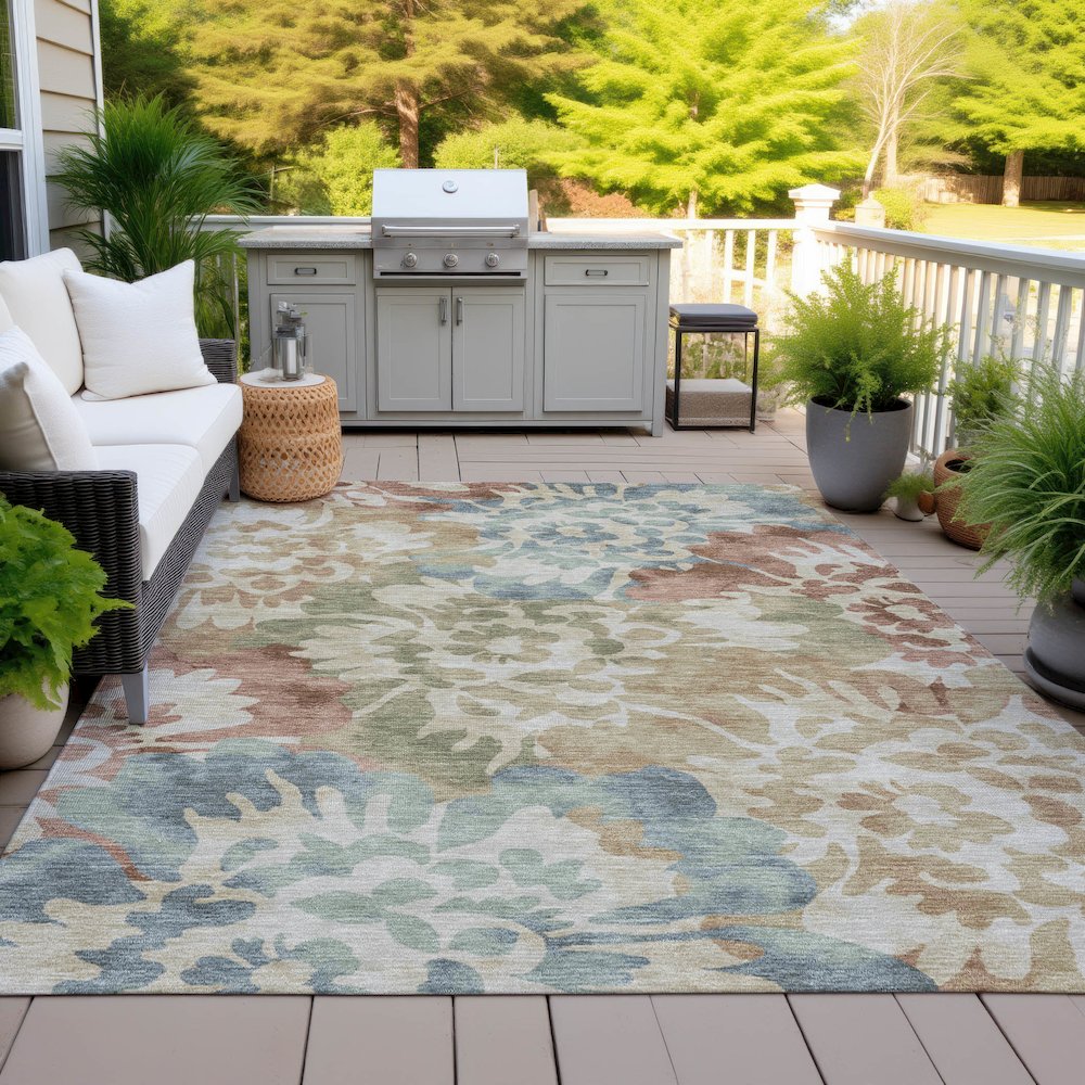 Machine Washable Indoor/Outdoor Chantille ACN2028 Paprika 10' x 14' Rug