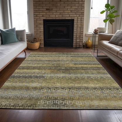 Machine Washable Indoor/Outdoor Chantille ACN2029 Wheat 10' x 14' Rug