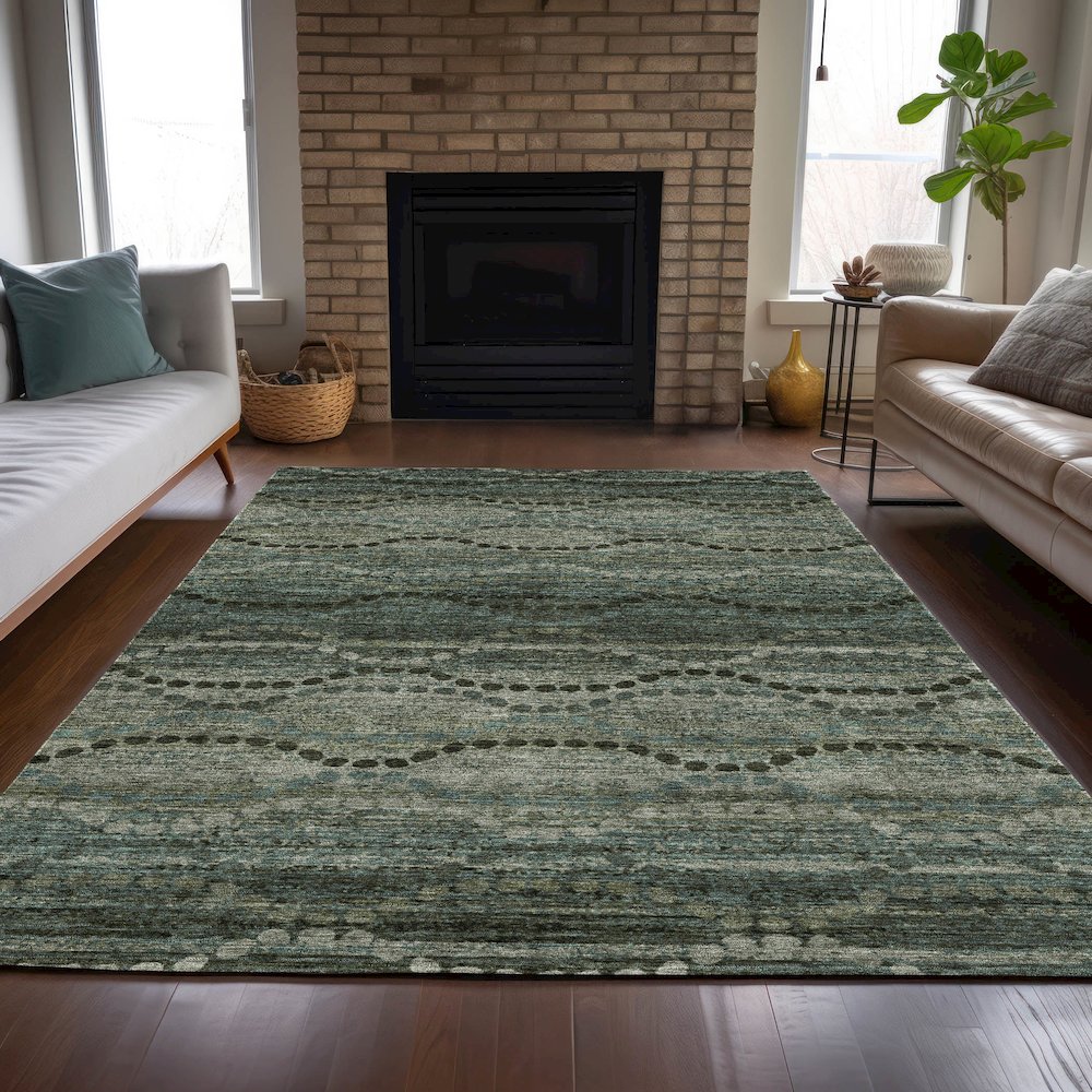 Machine Washable Indoor/Outdoor Chantille ACN2031 Aloe 10' x 14' Rug