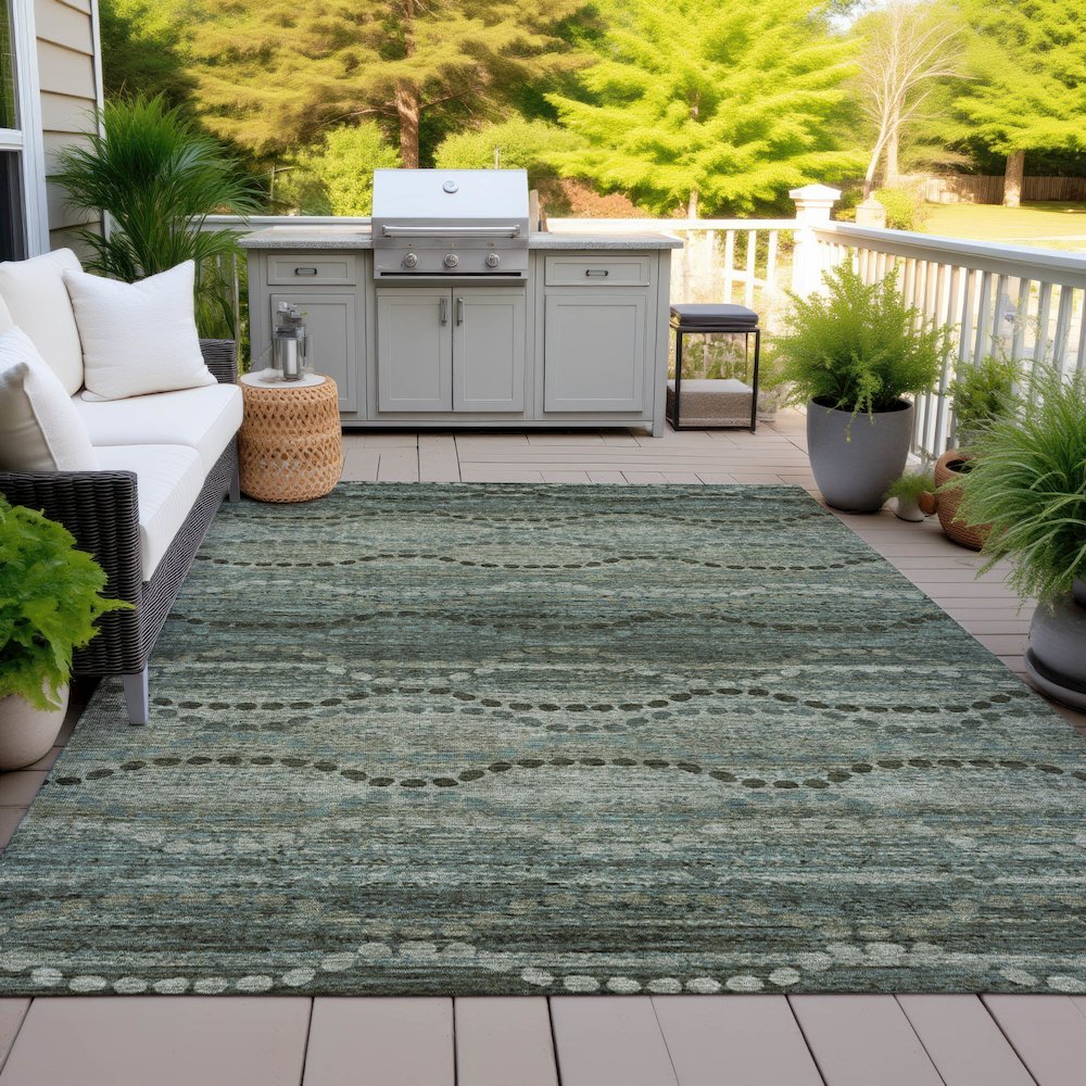 Machine Washable Indoor/Outdoor Chantille ACN2031 Aloe 10' x 14' Rug