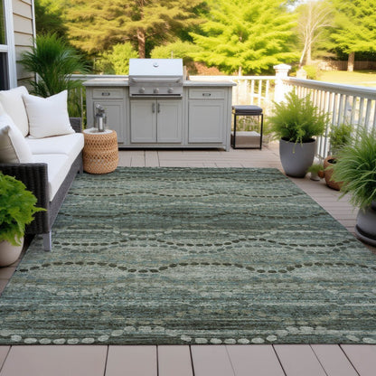 Machine Washable Indoor/Outdoor Chantille ACN2031 Aloe 10' x 14' Rug