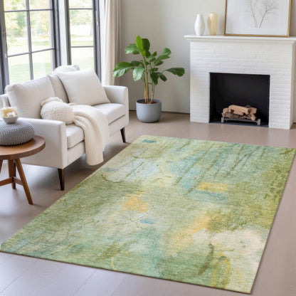 Machine Washable Indoor/Outdoor Chantille ACN2032 Sage 10' x 14' Rug