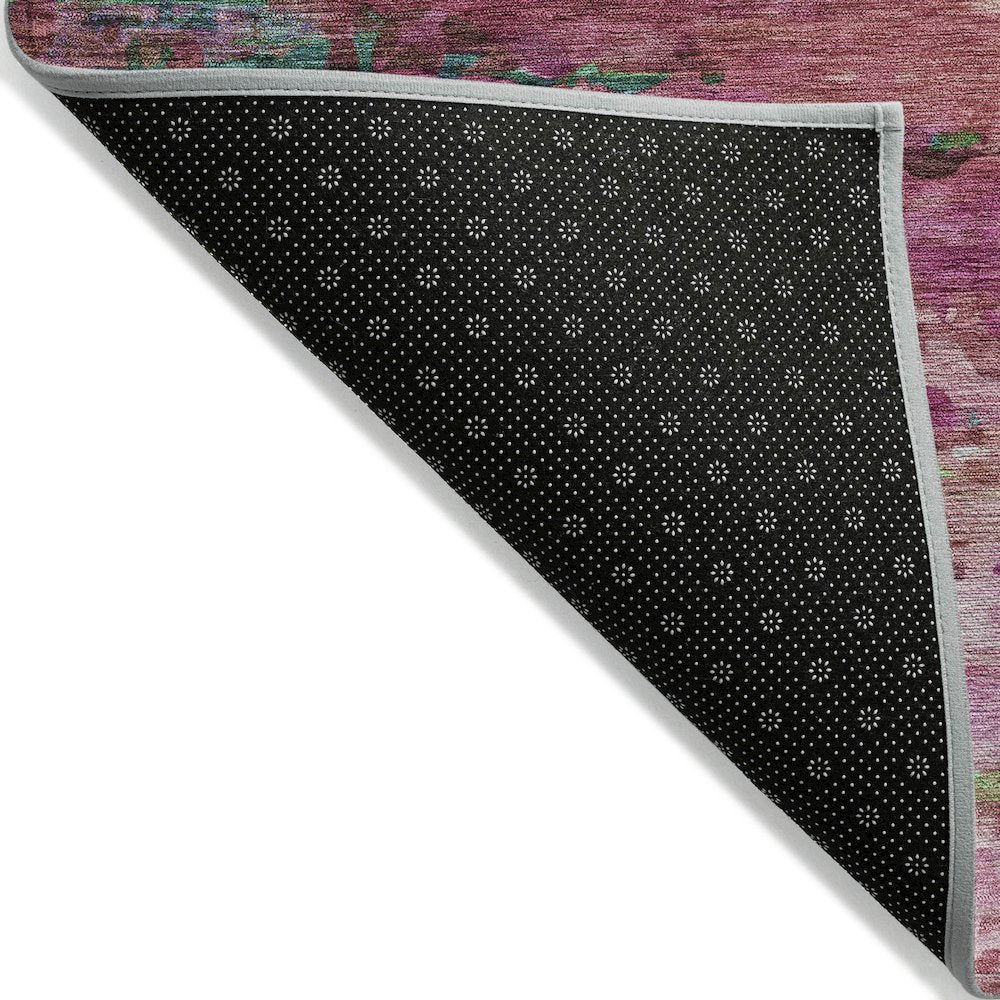 Machine Washable Indoor/Outdoor Chantille ACN2035 Pink 8' x 8' Round Rug
