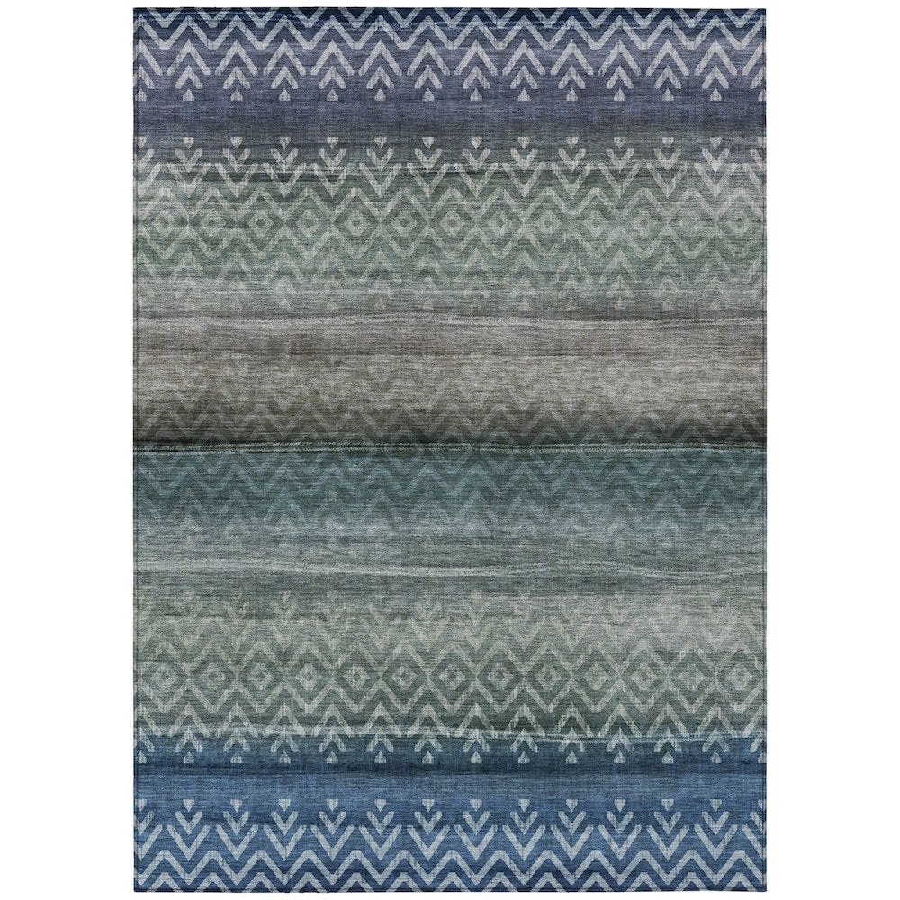Machine Washable Indoor/Outdoor Chantille ACN2042 Blue 10' x 14' Rug