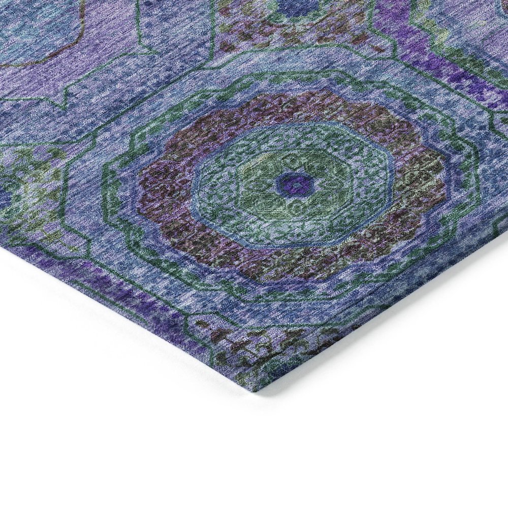Machine Washable Indoor/Outdoor Chantille ACN2049 Blue 8' x 8' Round Rug