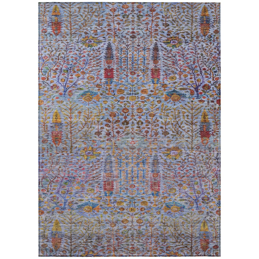 Machine Washable Indoor/Outdoor Chantille ACN2053 Blue 10' x 14' Rug