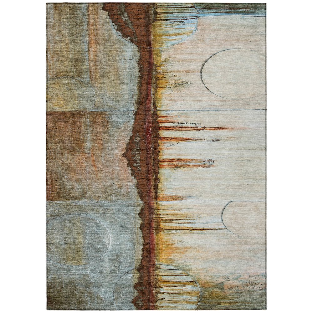 Machine Washable Indoor/Outdoor Chantille ACN2059 Rust 10' x 14' Rug