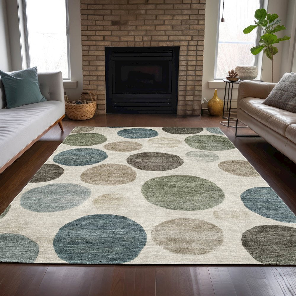 Machine Washable Indoor/Outdoor Chantille ACN2062 Ivory 10' x 14' Rug