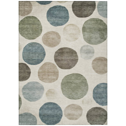 Machine Washable Indoor/Outdoor Chantille ACN2062 Ivory 10' x 14' Rug