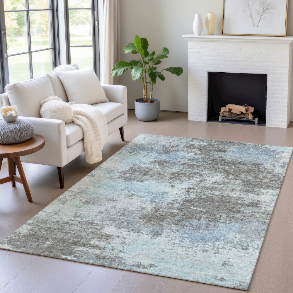 Machine Washable Indoor/Outdoor Chantille ACN2065 Taupe 10' x 14' Rug