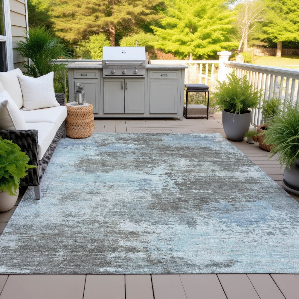 Machine Washable Indoor/Outdoor Chantille ACN2065 Taupe 10' x 14' Rug
