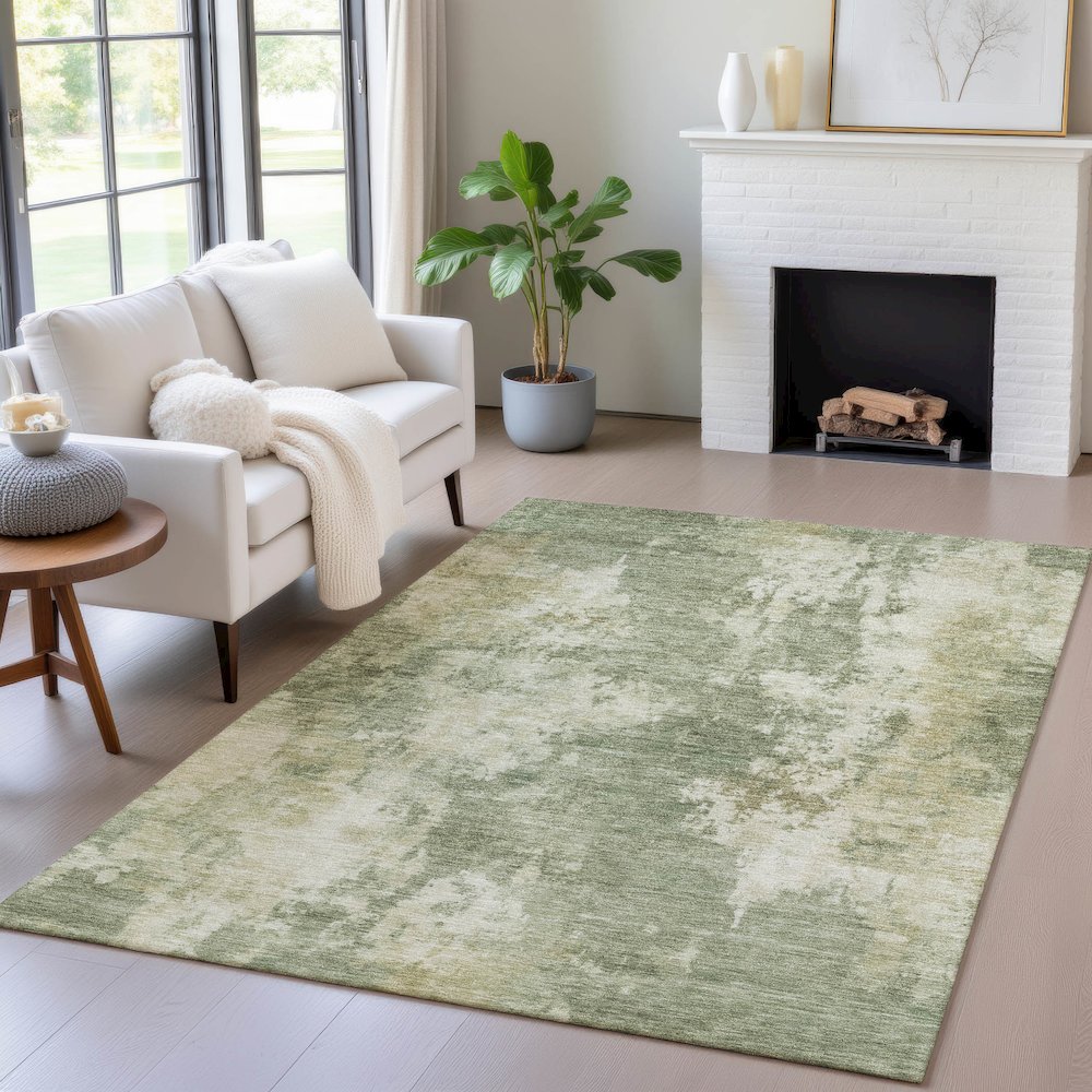 Machine Washable Indoor/Outdoor Chantille ACN2066 Sage 10' x 14' Rug