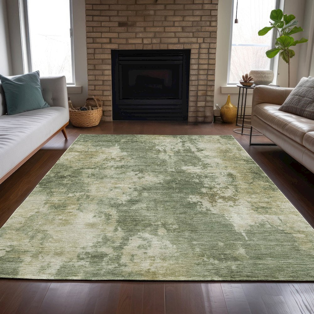 Machine Washable Indoor/Outdoor Chantille ACN2066 Sage 10' x 14' Rug