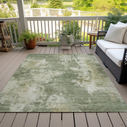 Machine Washable Indoor/Outdoor Chantille ACN2066 Sage 10' x 14' Rug