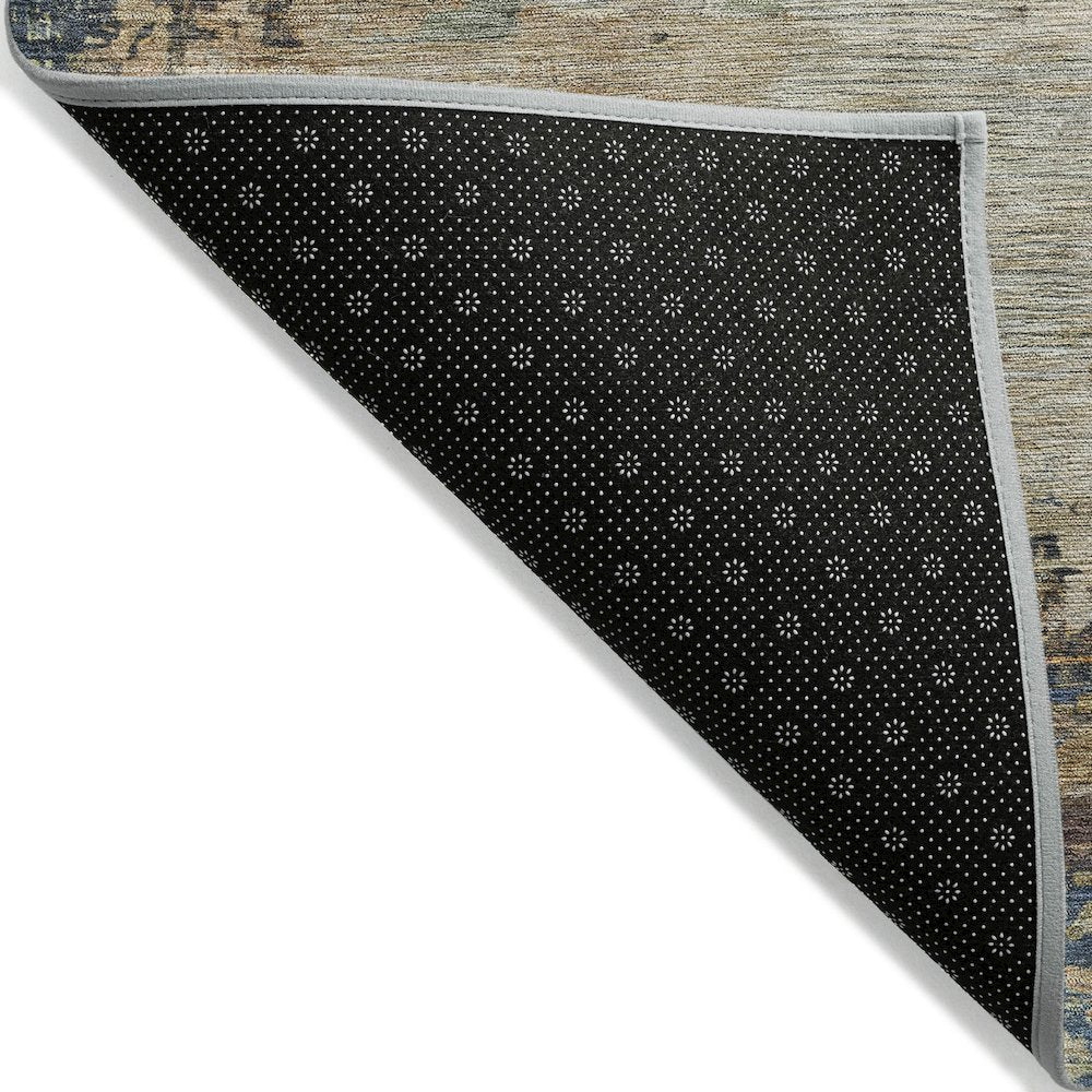 Machine Washable Indoor/Outdoor Chantille ACN2067 Blue 8' x 8' Round Rug