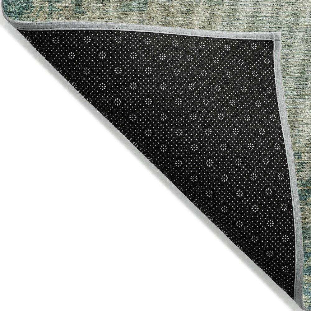 Machine Washable Indoor/Outdoor Chantille ACN2067 Teal 8' x 8' Round Rug