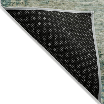 Machine Washable Indoor/Outdoor Chantille ACN2067 Teal 8' x 8' Round Rug