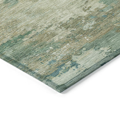 Machine Washable Indoor/Outdoor Chantille ACN2067 Teal 8' x 8' Round Rug