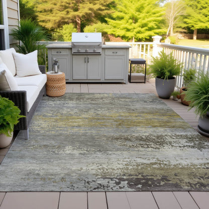 Machine Washable Indoor/Outdoor Chantille ACN2071 Taupe 10' x 14' Rug