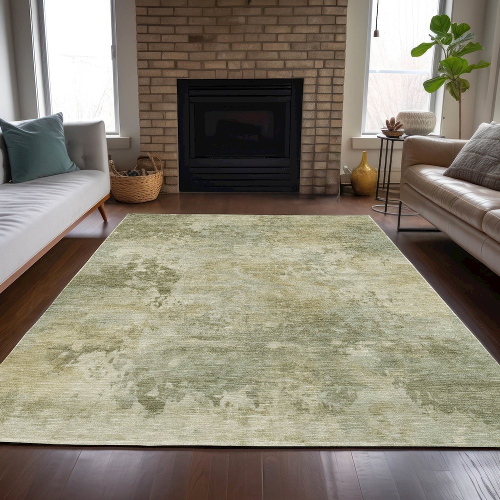 Machine Washable Indoor/Outdoor Chantille ACN2073 Sage 10' x 14' Rug