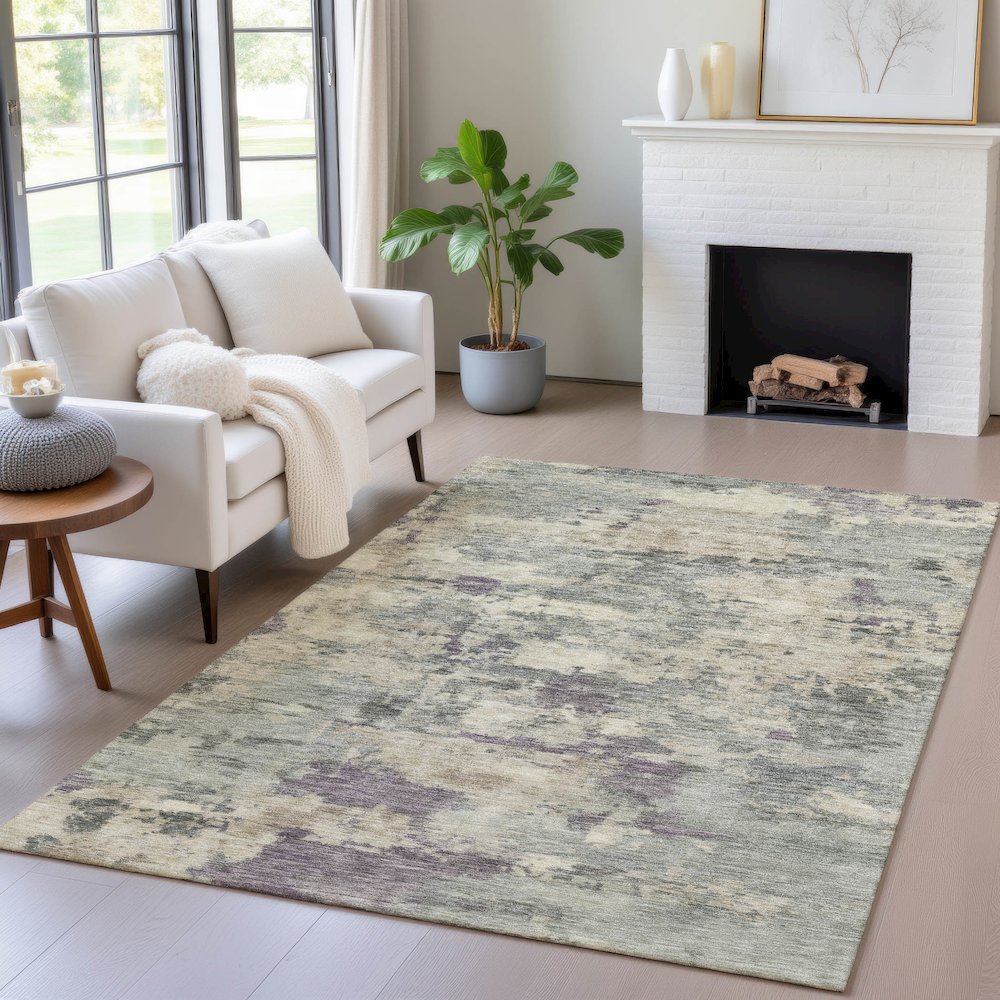 Machine Washable Indoor/Outdoor Chantille ACN2074 Sage 10' x 14' Rug