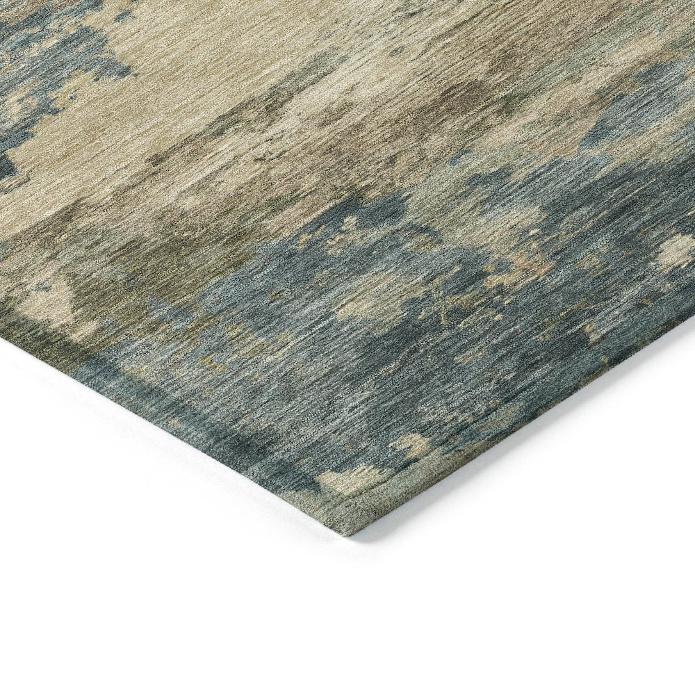 Machine Washable Indoor/Outdoor Chantille ACN2075 Teal 8' x 8' Round Rug