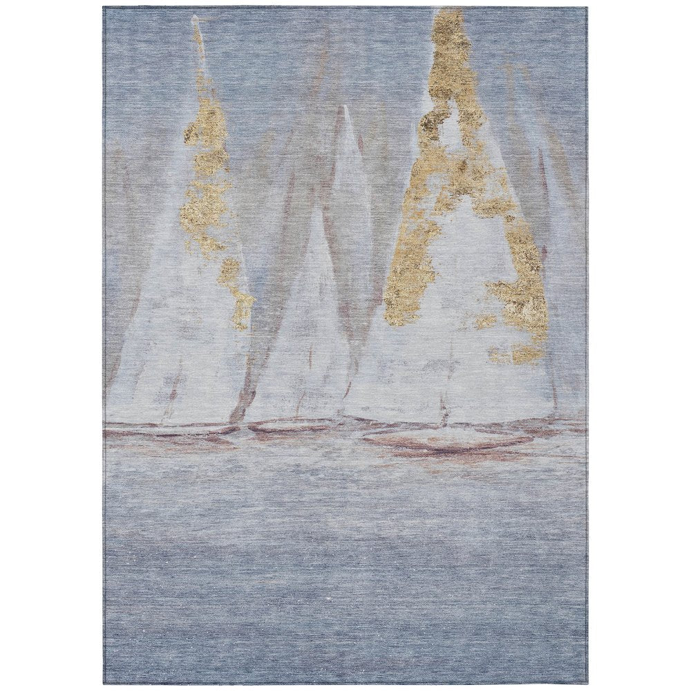 Machine Washable Indoor/Outdoor Chantille ACN2084 Blue 10' x 14' Rug