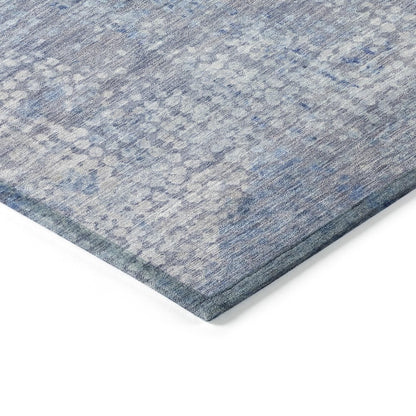 Machine Washable Indoor/Outdoor Chantille ACN2087 Blue 8' x 8' Round Rug