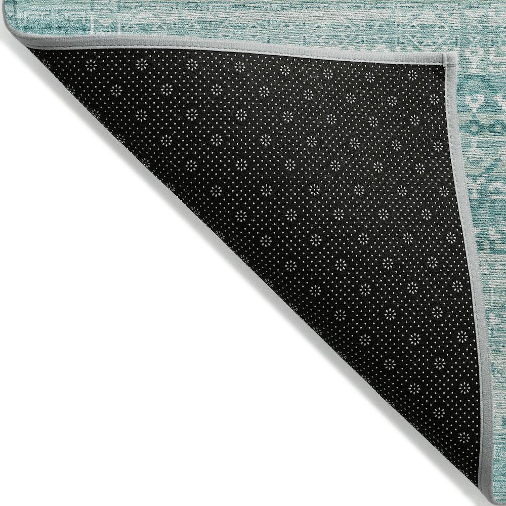 Machine Washable Indoor/Outdoor Chantille ACN2101 Aqua 8' x 8' Round Rug