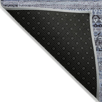 Machine Washable Indoor/Outdoor Chantille ACN2101 Blue 8' x 8' Round Rug