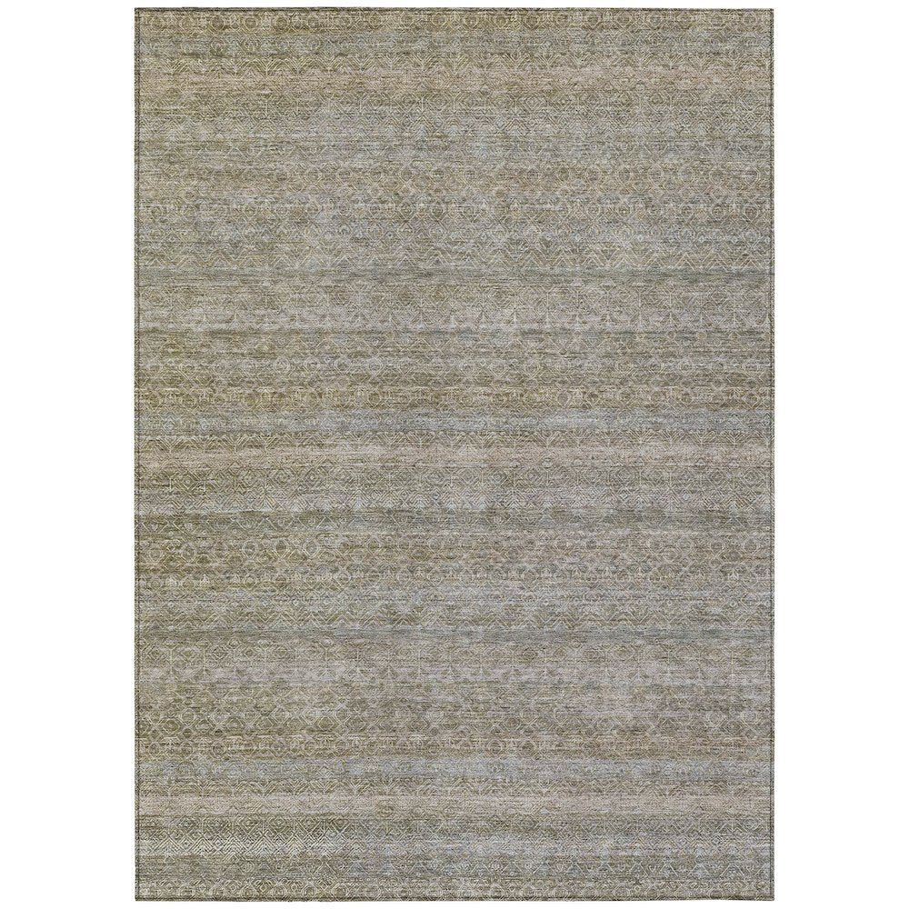 Machine Washable Indoor/Outdoor Chantille ACN2105 Khaki 10' x 14' Rug