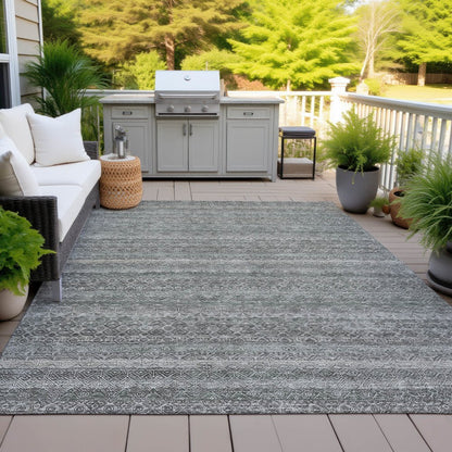 Machine Washable Indoor/Outdoor Chantille ACN2105 Pewter 10' x 14' Rug