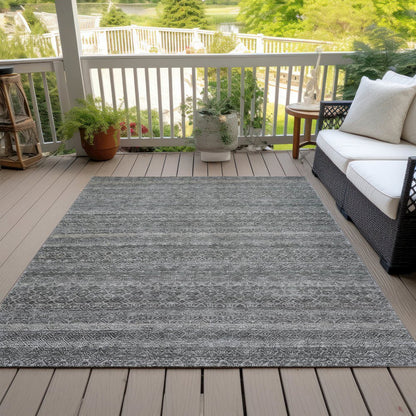 Machine Washable Indoor/Outdoor Chantille ACN2105 Pewter 10' x 14' Rug