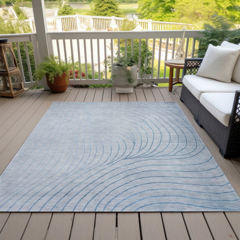 Machine Washable Indoor/Outdoor Chantille ACN2107 Sky 10' x 14' Rug