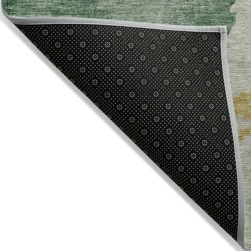 Machine Washable Indoor/Outdoor Chantille ACN2108 Emerald 8' x 8' Round Rug