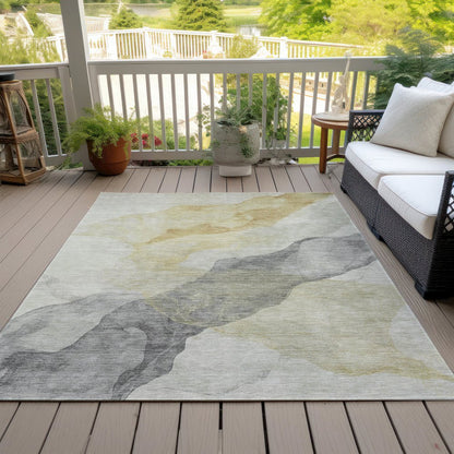 Machine Washable Indoor/Outdoor Chantille ACN2109 Beige 10' x 14' Rug