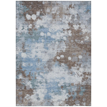 Machine Washable Indoor/Outdoor Chantille ACN2114 Brown 10' x 14' Rug
