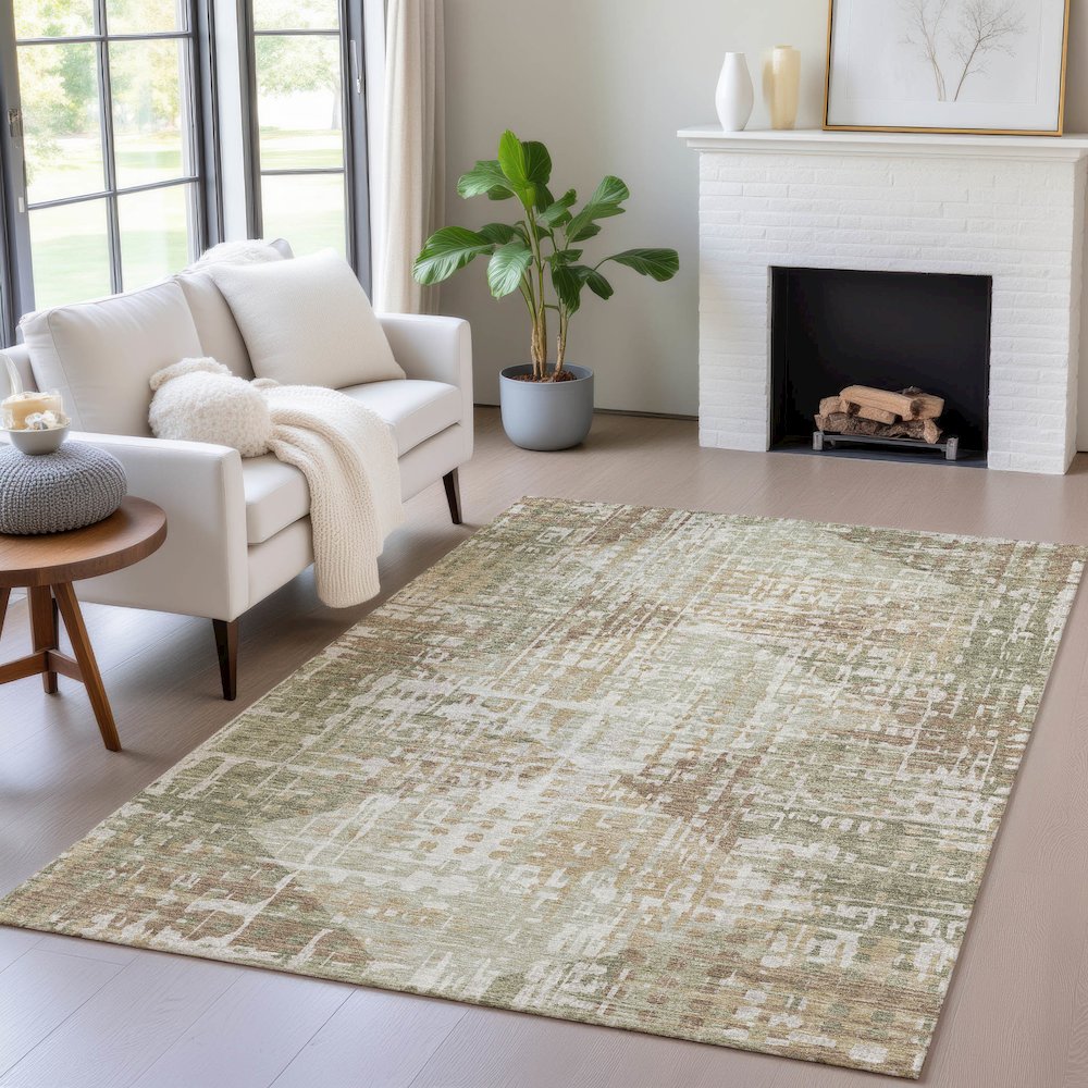 Machine Washable Indoor/Outdoor Chantille ACN2116 Fern 10' x 14' Rug